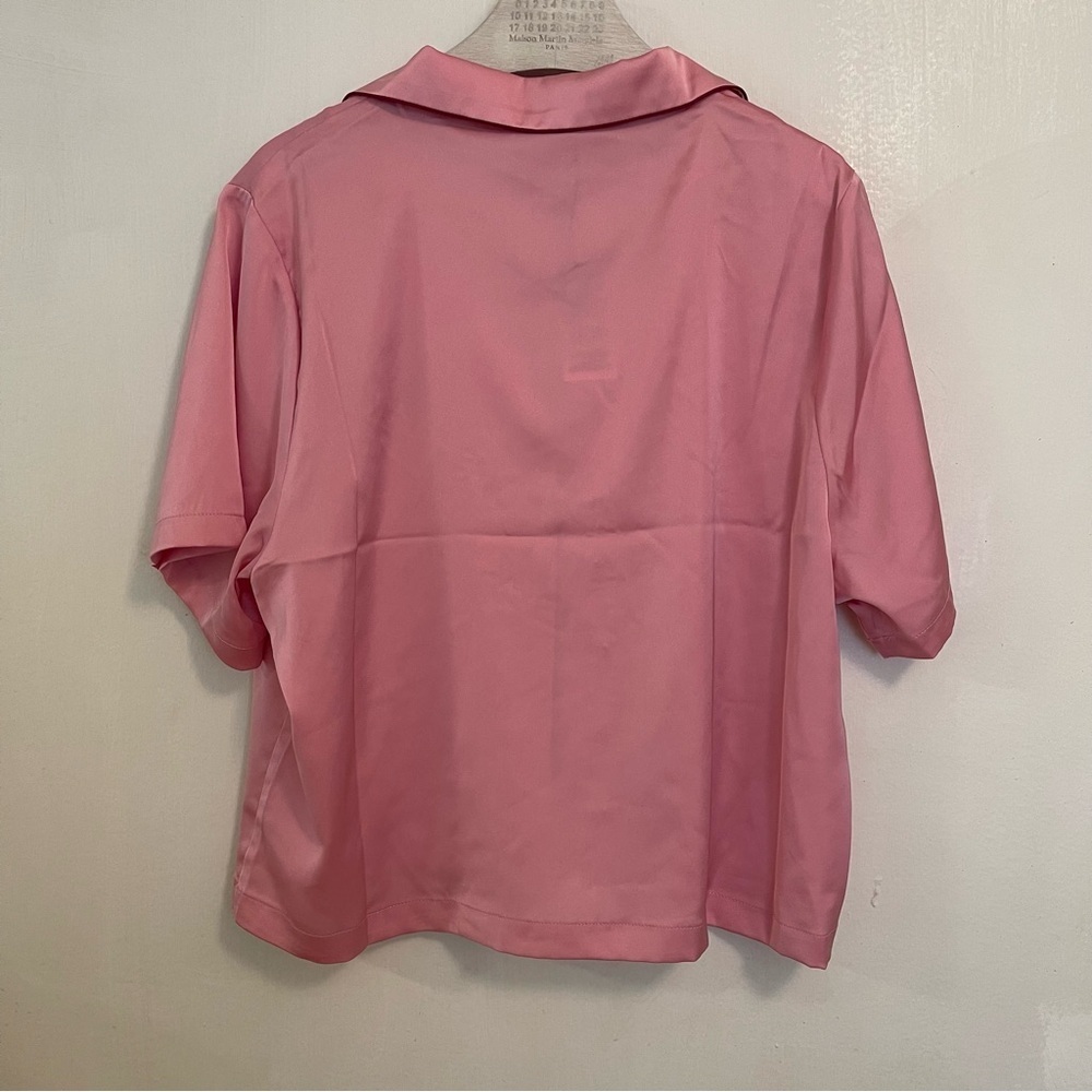 Out From Under x Wild Lovers Pink Pajama Shirt Button Down Heart Satin Large - Picture 6 of 14
